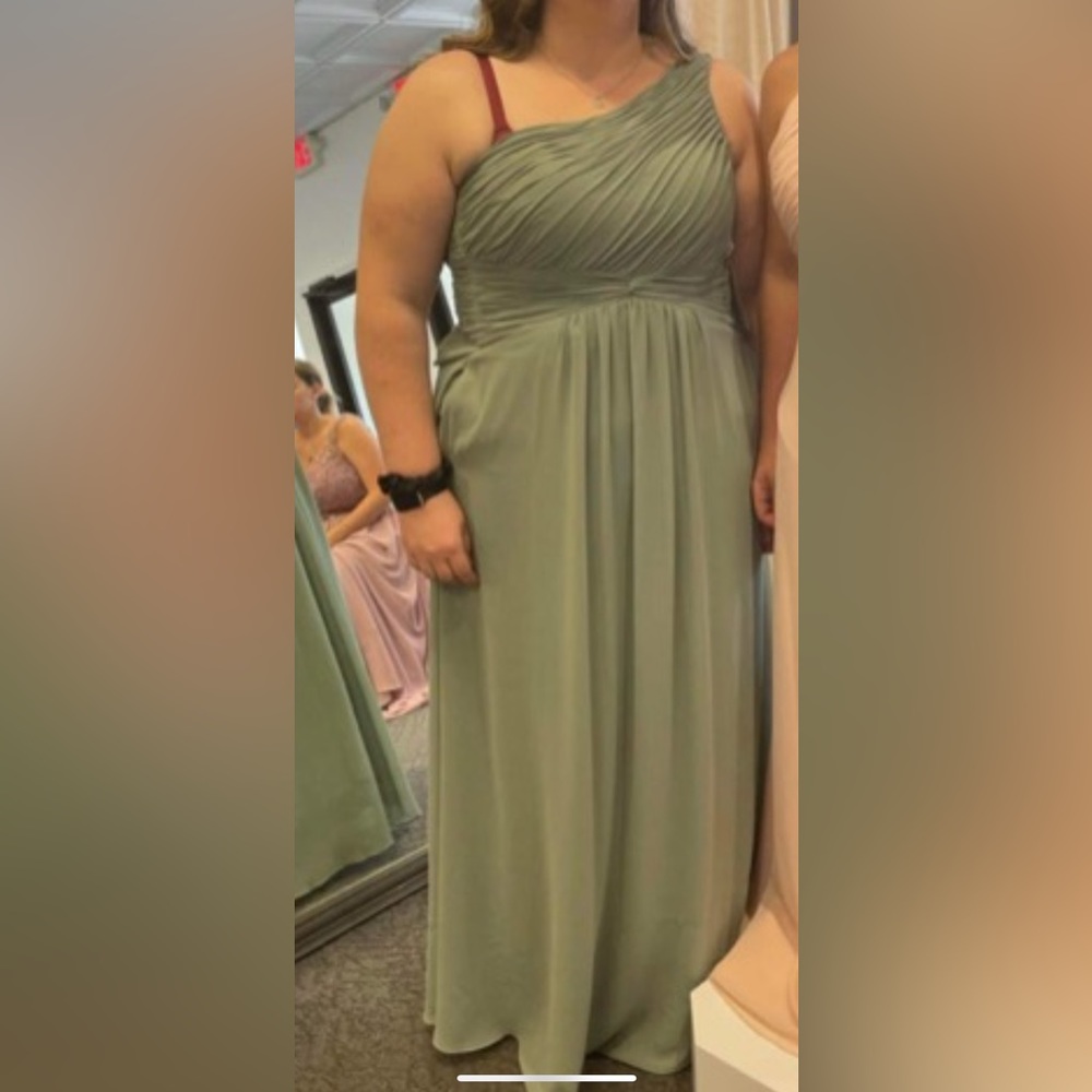 Brand new Morilee Bridemaid dress in moss. Never altered size 22